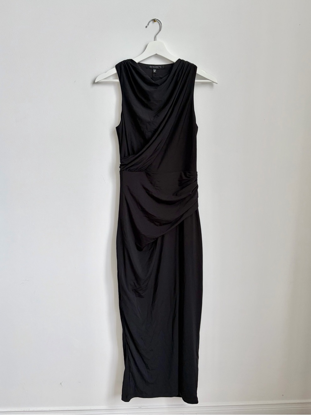 Dynamite Black Sleeveless Draped Maxi Dress